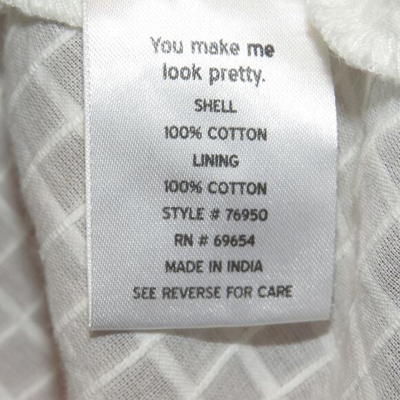 Rahi White Marbella Blossom Puff Sleeve Eyelet Trim Sweetheart Top - Picture 11 of 12